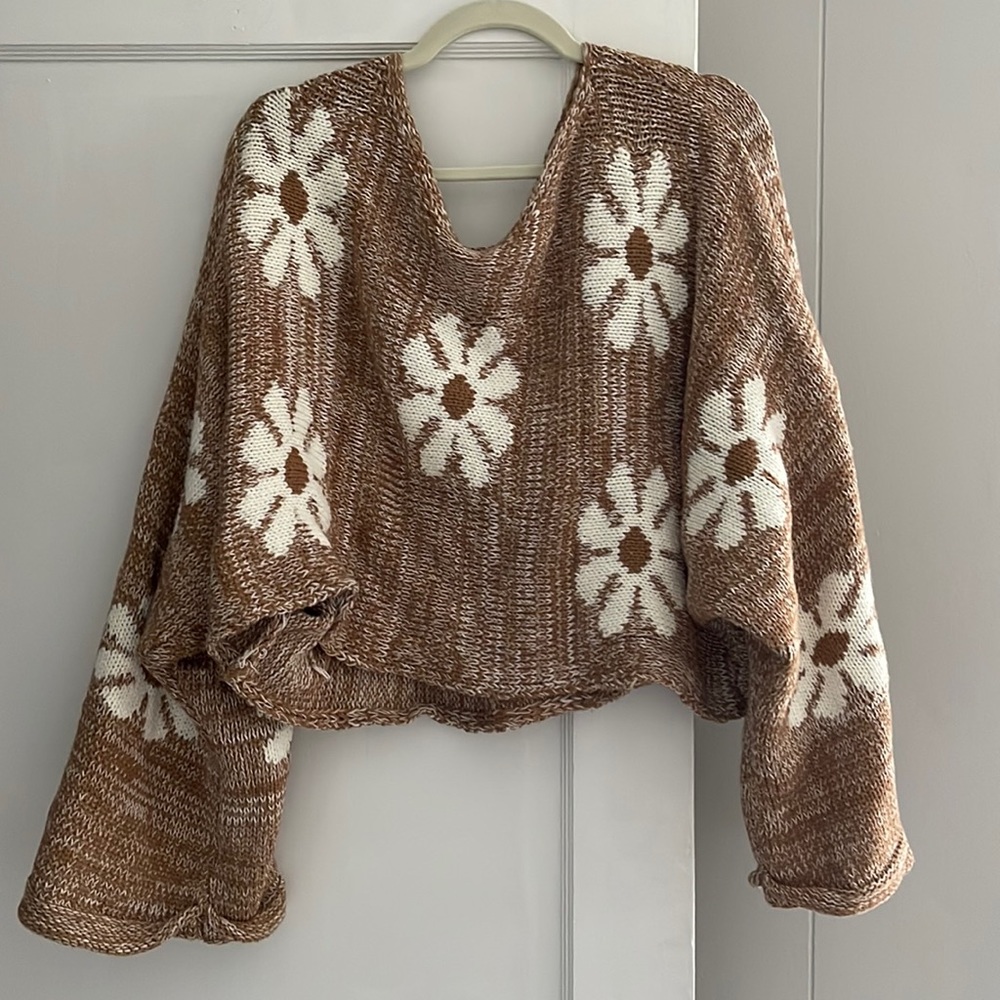 Floral Print Knit Sweater
